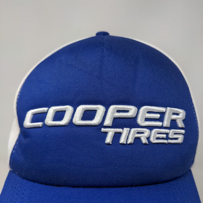 Cooper Tires Men's Strapback Mesh Back Hat Blue White Embroidered Logo