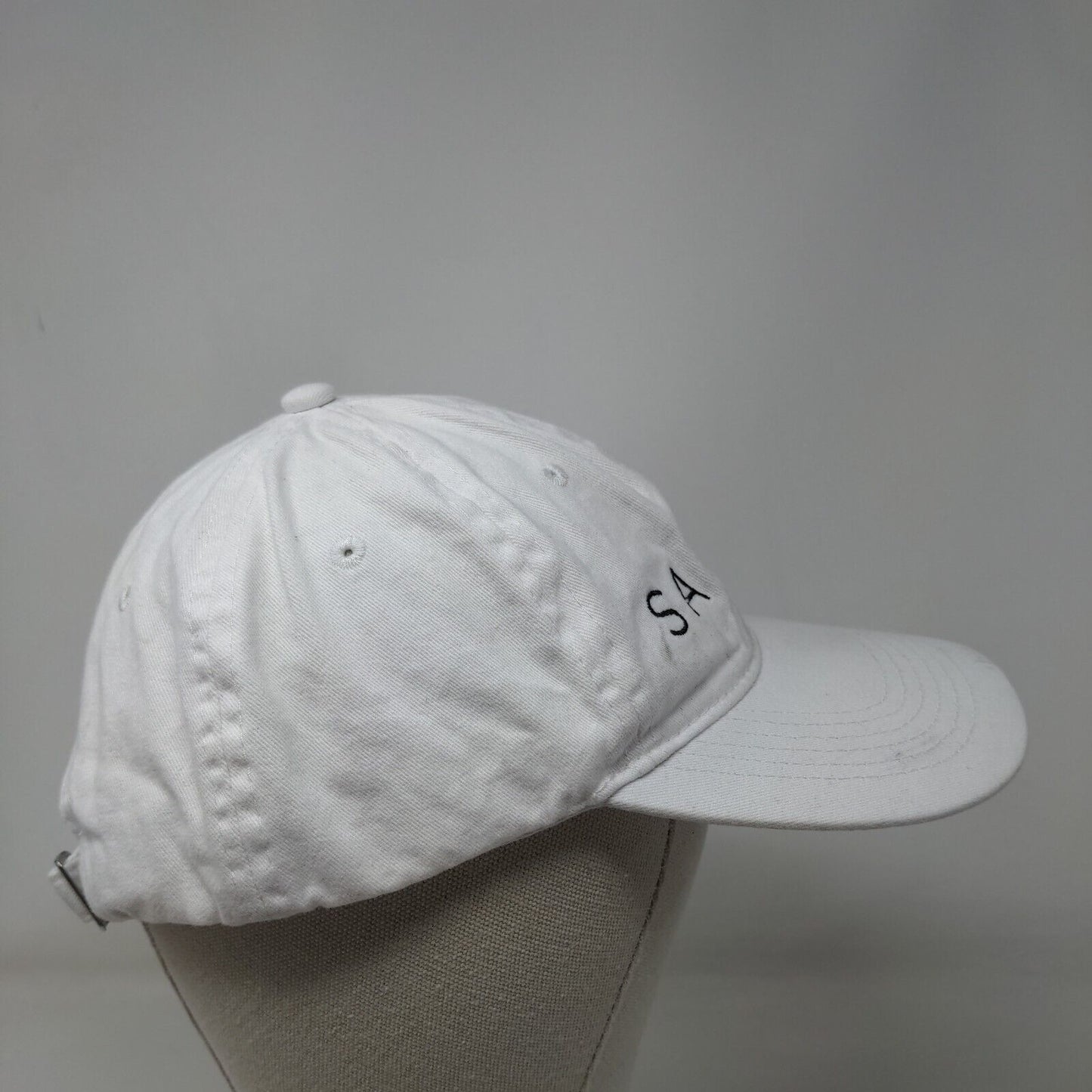 SAKARA Slideback Hat White One Size Adjustable Embroidered Port & Company