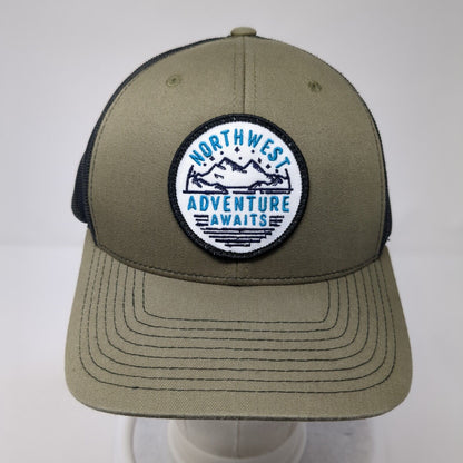Northwest Adventure Awaits Patch Snapback Trucker Hat Brown One Size