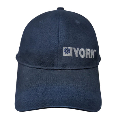 Unbranded Men's Strapback Hat Blue Embroidered York Logo 100% Cotton