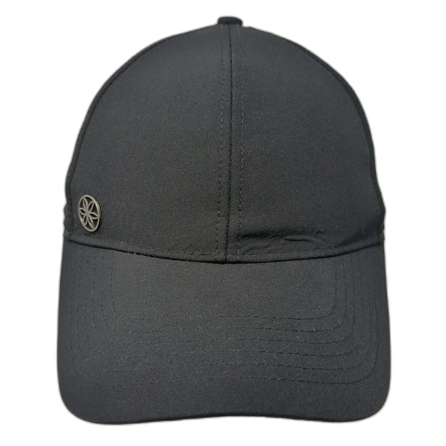 Athleta Baseball Cap Black One Size Hat Performance Laser Cut Strapback Floral