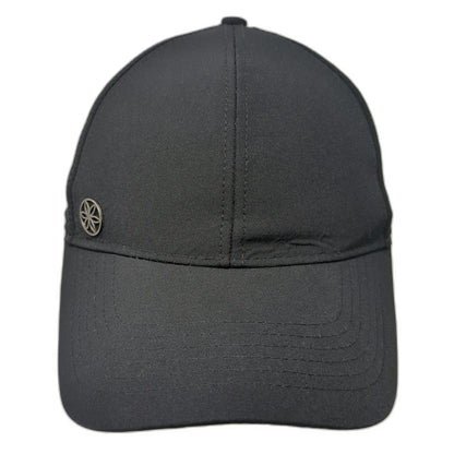 Athleta Baseball Cap Black One Size Hat Performance Laser Cut Strapback Floral