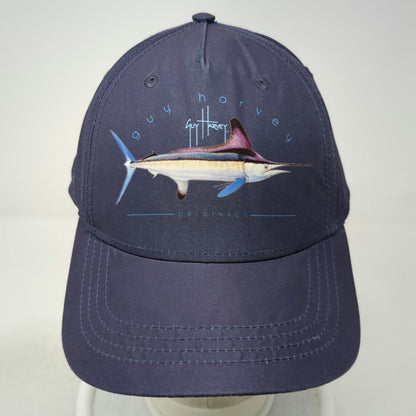 Guy Harvey 5 Panel Blue Hat OSFM Strapback Marlin Fishing Polyester Originals