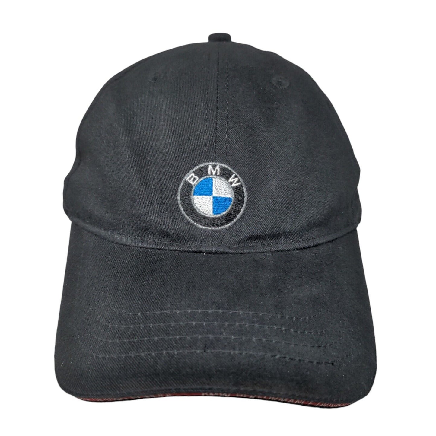BMW Strapback Hat Black One Size Adjustable Embroidered 6 Panel Vantage