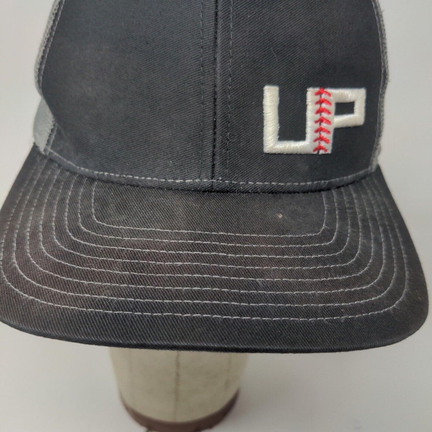 Richardson Men's Snapback Mesh Back Hat Black Gray Embroidered UP Logo #112