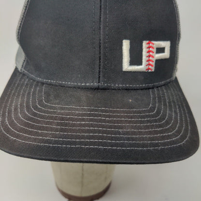Richardson Men's Snapback Mesh Back Hat Black Gray Embroidered UP Logo #112