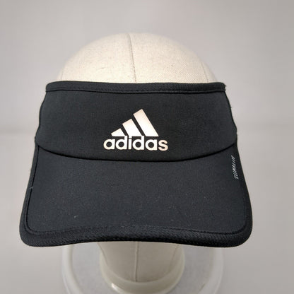 Adidas Climalite Strapback Sun Visor Hat Black OSFA Adjustable 3 Stripes