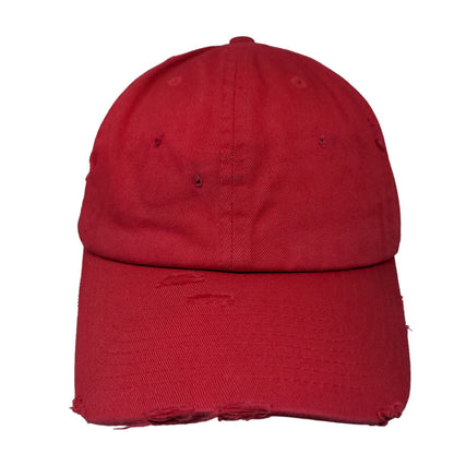 KB ETHOS Vintage Slideback Hat Red One Size Adjustable Distressed Blank
