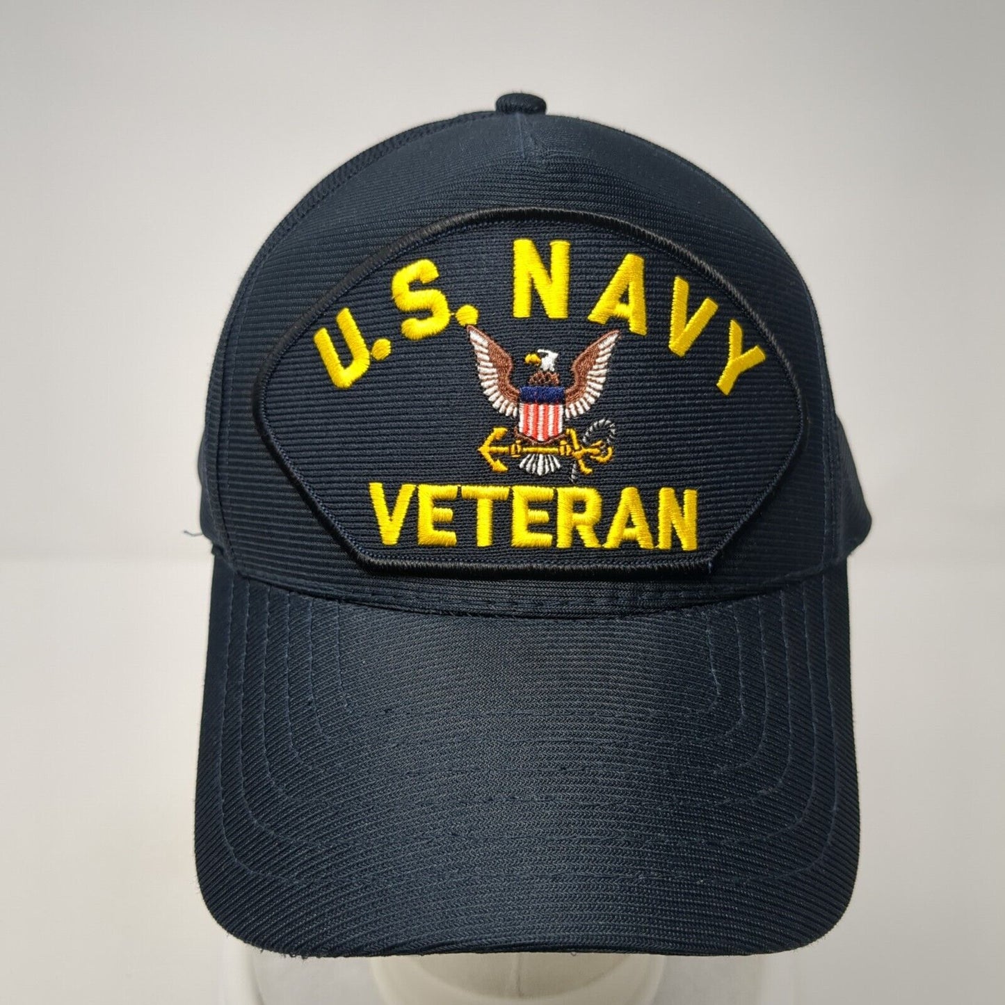 U.S Navy Veteran Snapback Hat Blue OS Adjustable Embroidered 6 Panel Eagle Crest