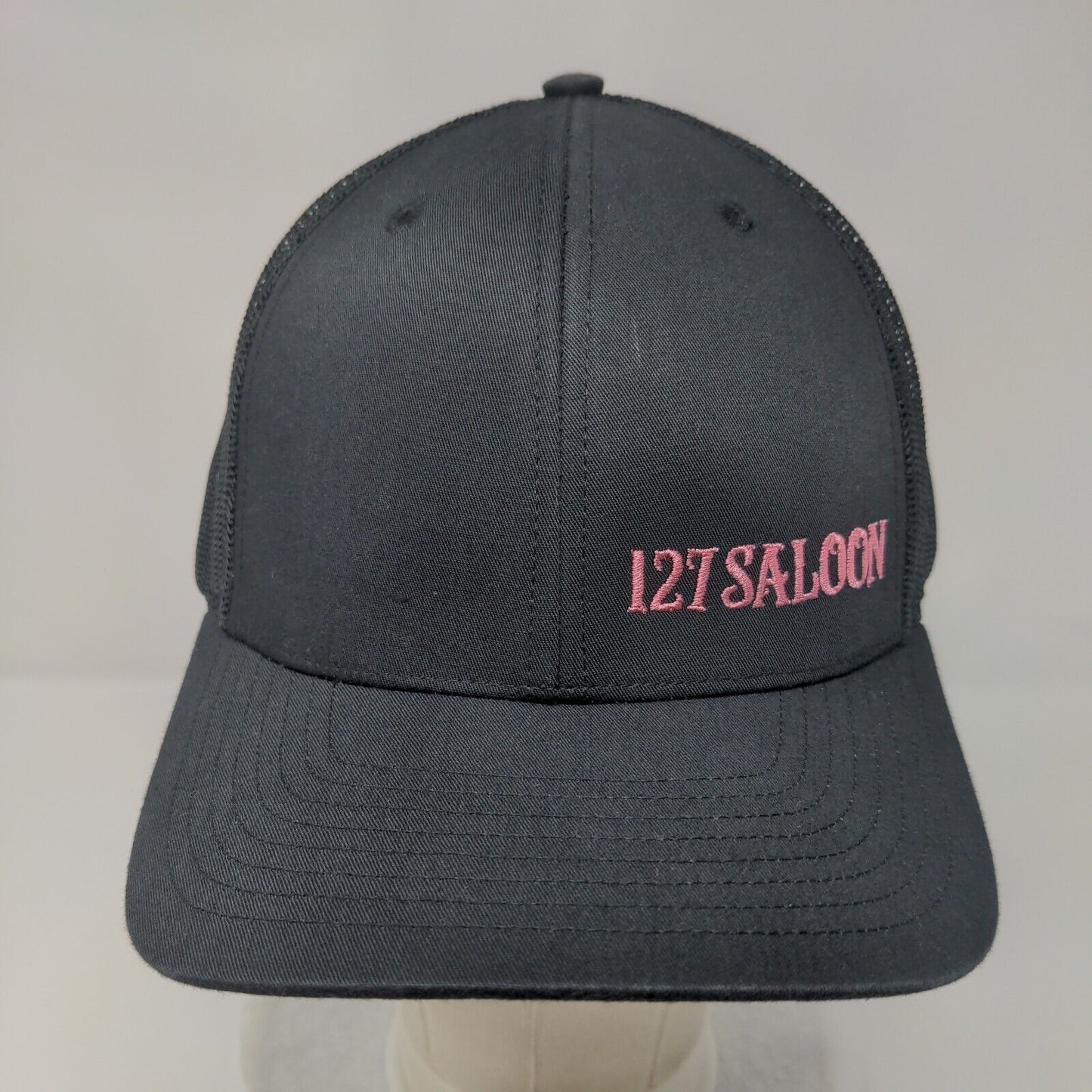 127 Saloon Snapback Trucker Hat Black One Size Adjustable Mesh Back Richardson