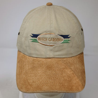 Royal Busch Gardens Baseball Cap Beige Brown One Size Suede Brim Strapback Hat