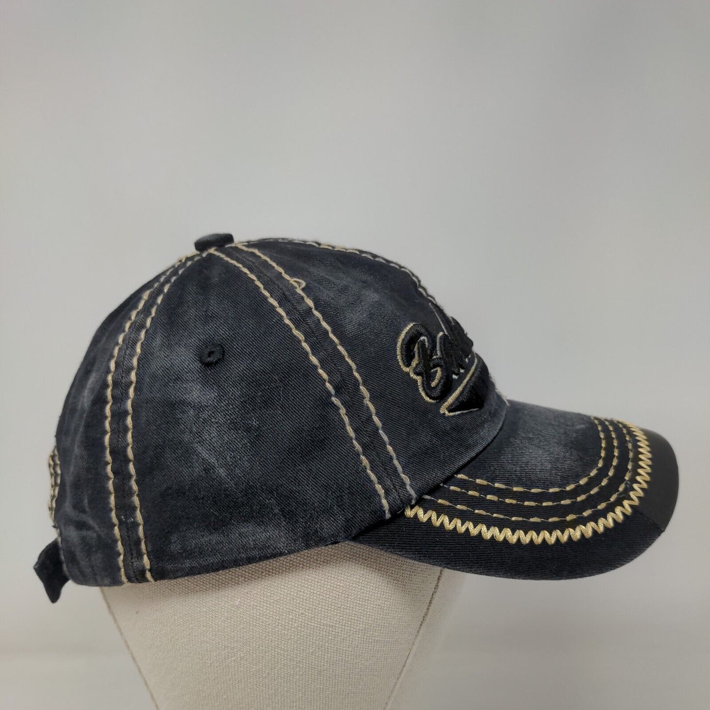 Bahamas Slideback Hat Black One Size Adjustable Strap Embroidered 6 Panel