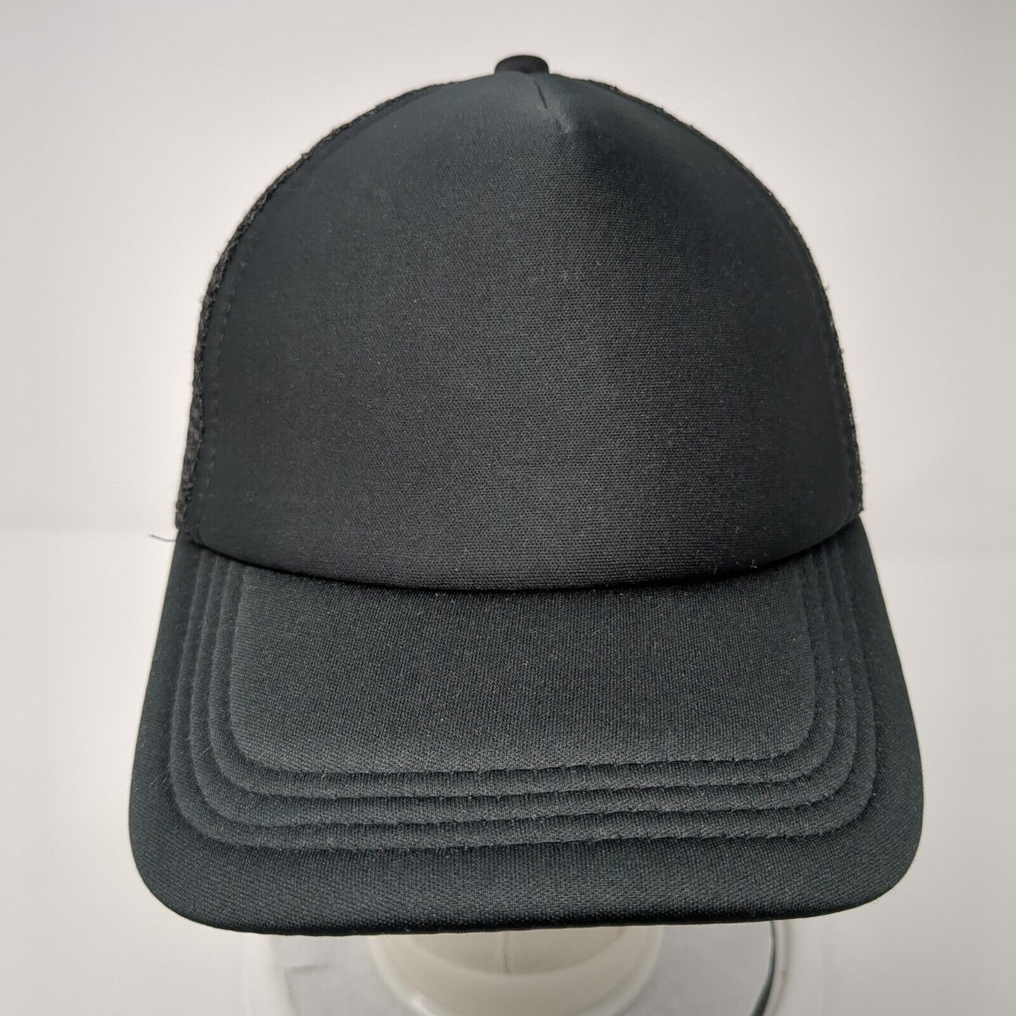 Unbranded Snapback Mesh Back Trucker Hat Black One Size Blank Adjustable