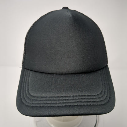 Unbranded Snapback Mesh Back Trucker Hat Black One Size Blank Adjustable