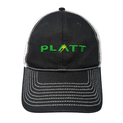 Platt Fitted Mesh Back Trucker Hat Black One Size Embroidered Colorblock