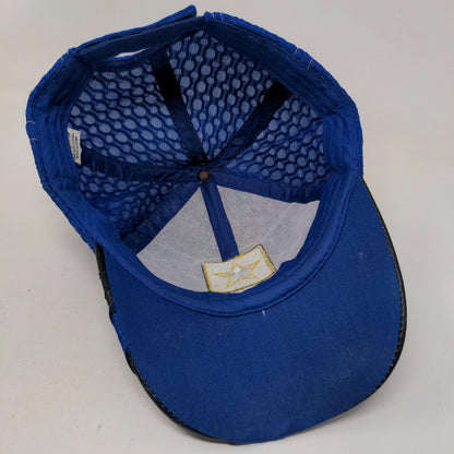US Army Strapback Hat Blue OSFA Adjustable Embroidered Lightweight 6 Panel