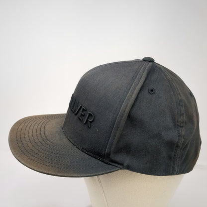 Quiksilver Snapback Black One Size Hat Tonal Logo Embroidered Yupoong Classic