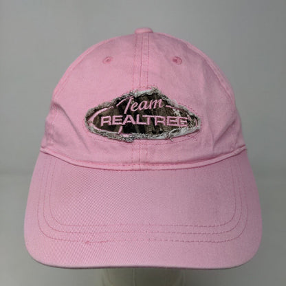 Team Realtree Women's Strapback Hat Pink OSFM Embroidered Logo 100% Cotton