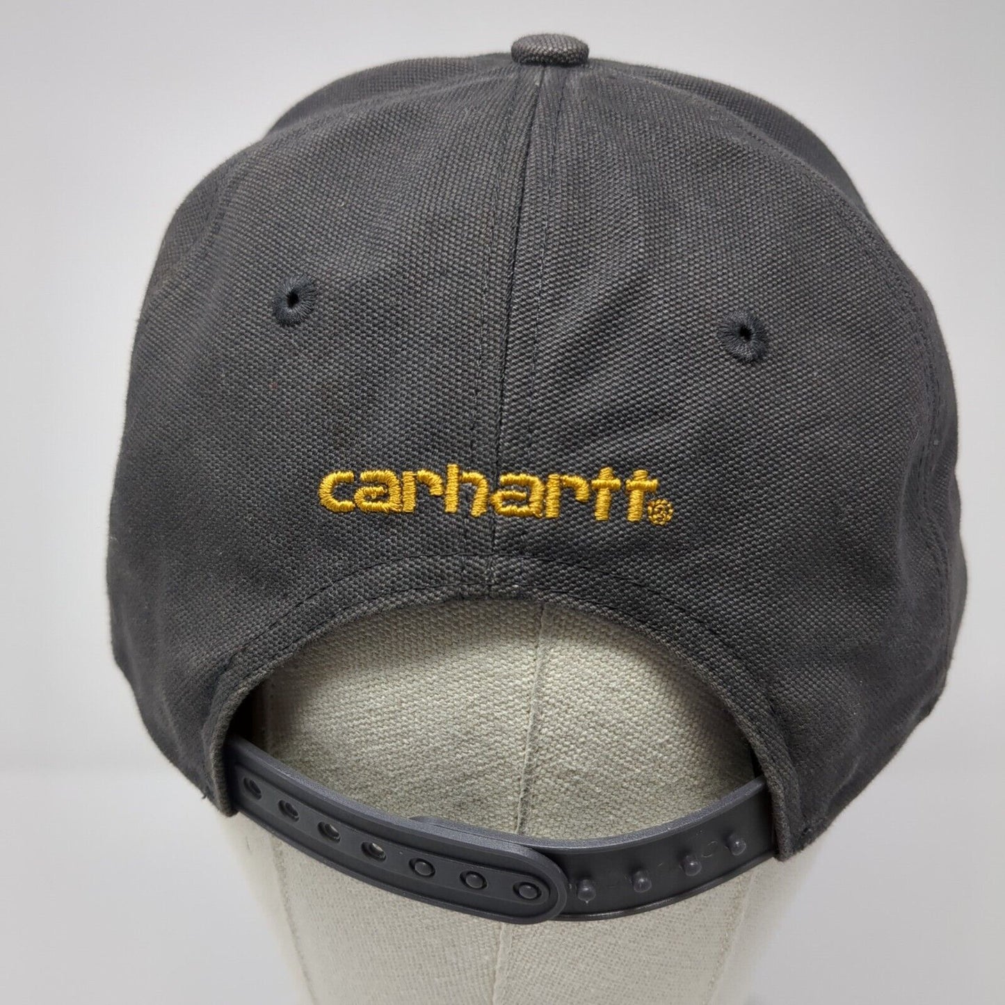 Carhartt Snapback Hat Gray One Size Adjustable Embroidered Patch Logo 6 Panel