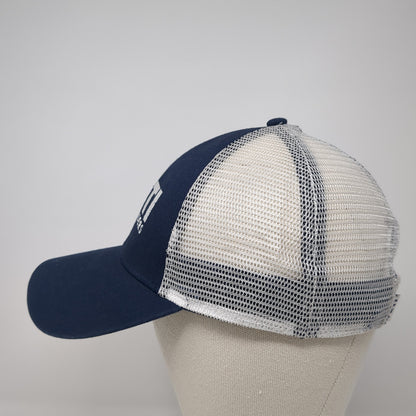 YETI Coolers Snapback Trucker Hat Blue One Size Adjustable Embroidered Mesh Back