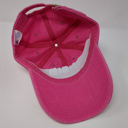 Depoe Bay Slideback Hat Pink One Size Adjustable Bling Vented Holes 6 Panel