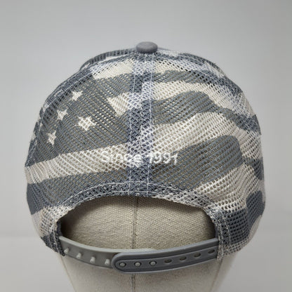 Landmark 25 Snapback Trucker Hat Gray One Size Since 1991 USA Flag