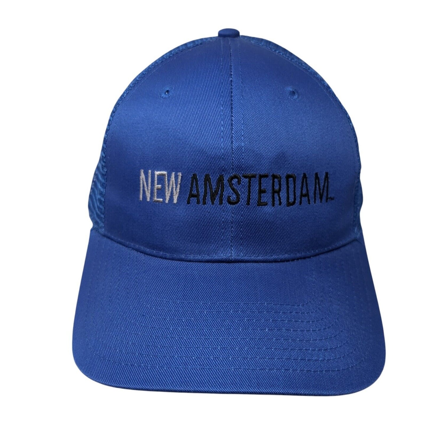 New Amsterdam Snapback Mesh Back Trucker Hat Blue One Size Mesh Back