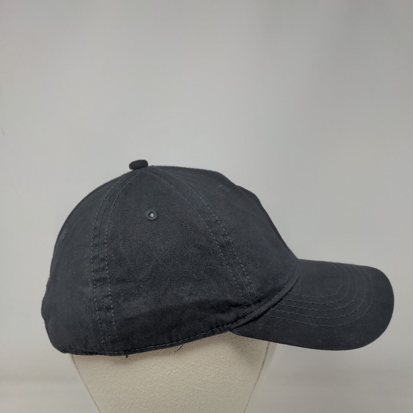 Unbranded Slideback Hat Black OSFM Adjustable Solid Vent Holes Blank
