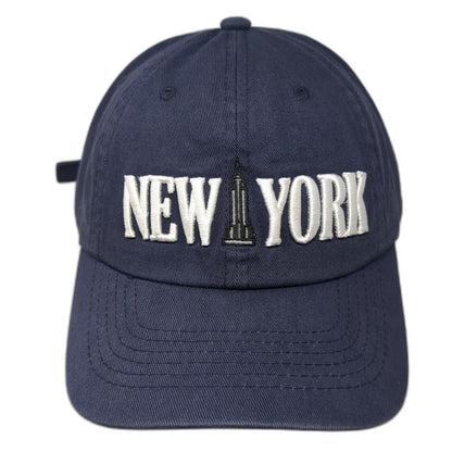 e by elidan Baseball Cap Blue One Size New York Empire State Building Hat