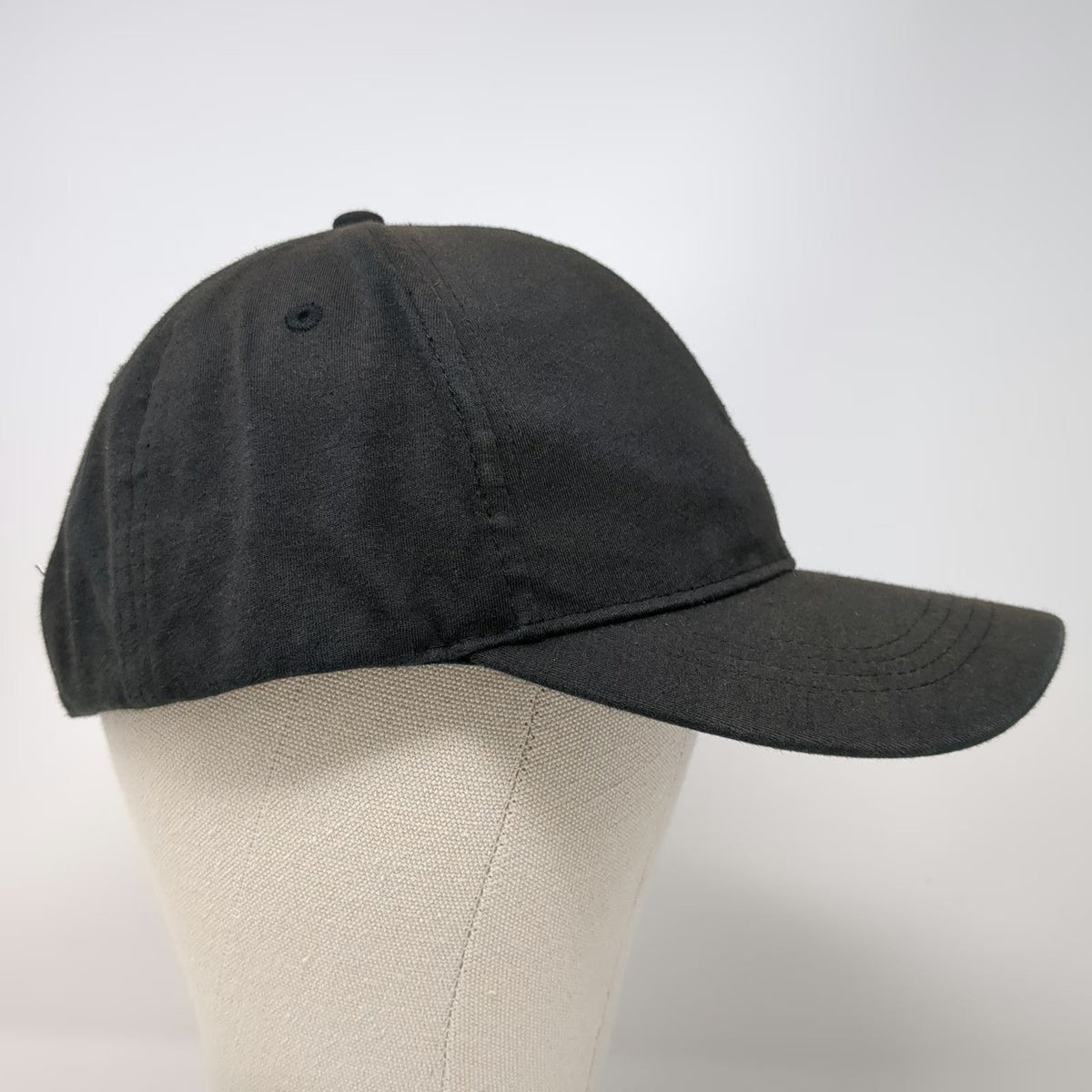 free press Baseball Cap Black One Size Strapback Solid Blank Hat Curved Brim