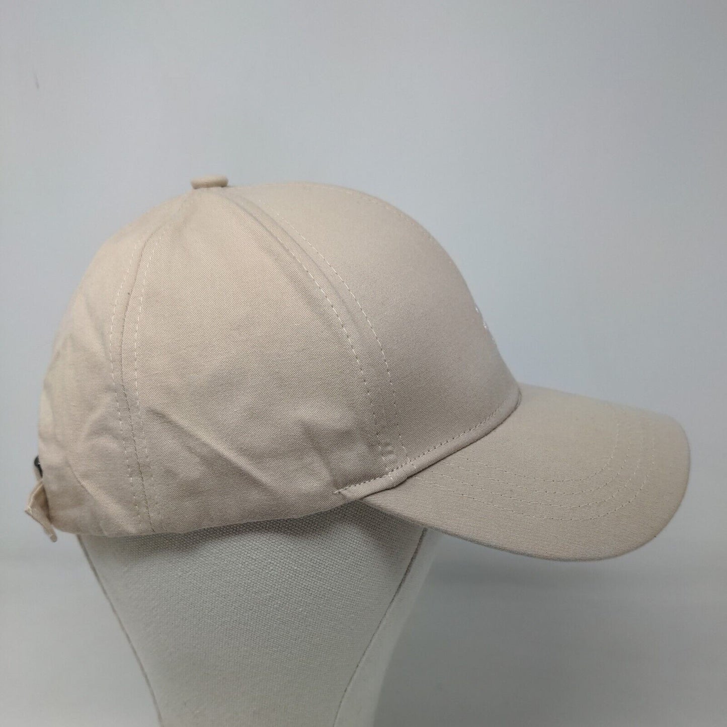 Unbranded Women's Slideback Hat Tan Adjustable Embroidered Flower Logo Cotton