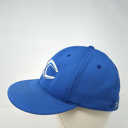 Richardson Pulse Fitted Hat Blue L-XL Embroidered Logo Solid 6 Panel
