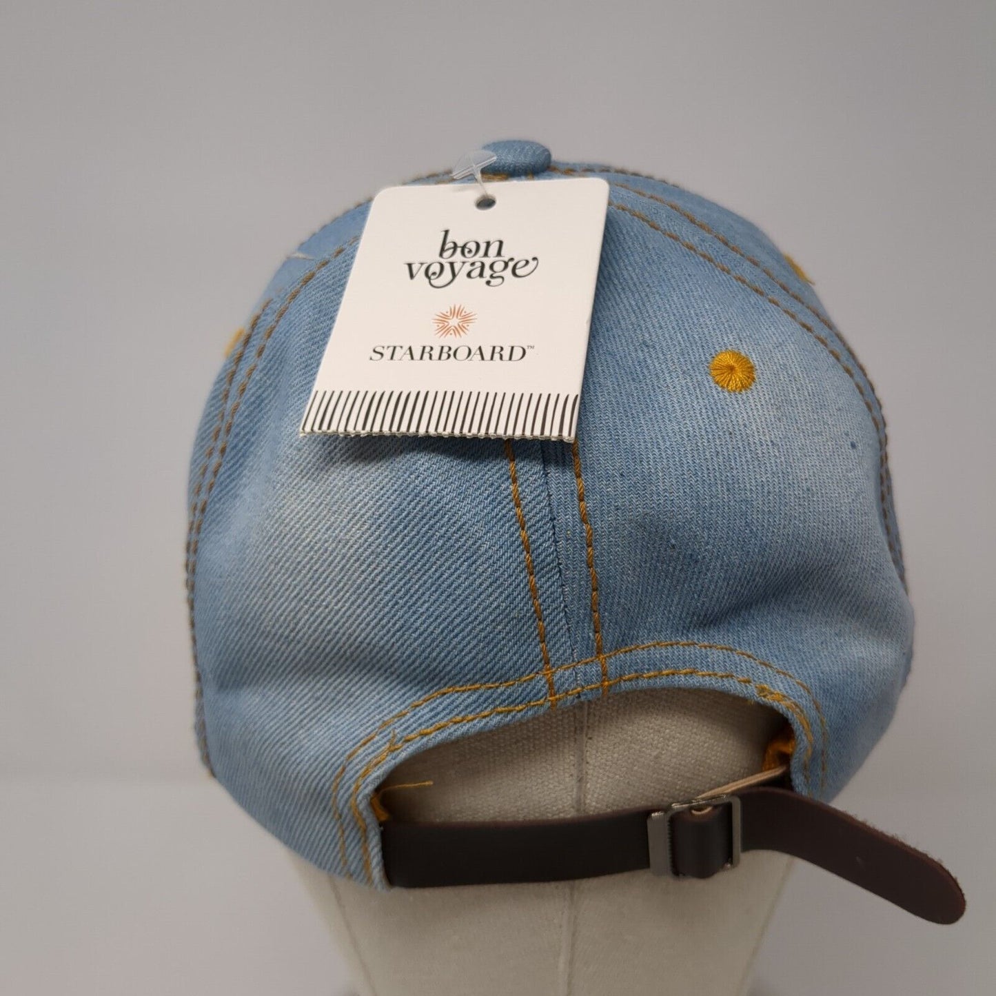 Bedazzled Star Slideback Hat Blue OS Adjustable Rhinestone W/Tags Von Boyage