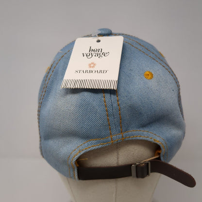 Bedazzled Star Slideback Hat Blue OS Adjustable Rhinestone W/Tags Von Boyage