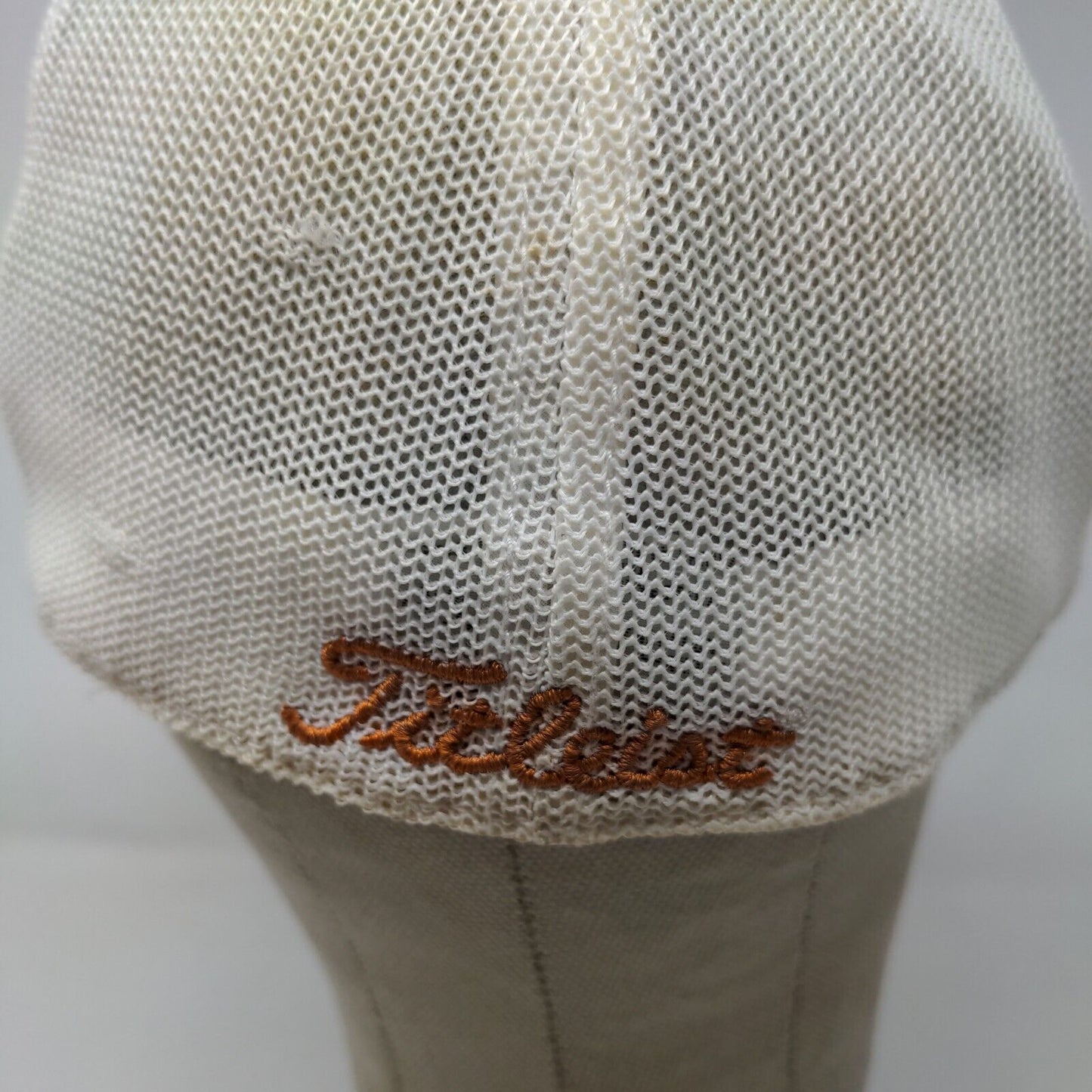 Titleist Men's Fitted Mesh Back Hat Orange White Size L/XL Embroidered Golf Logo