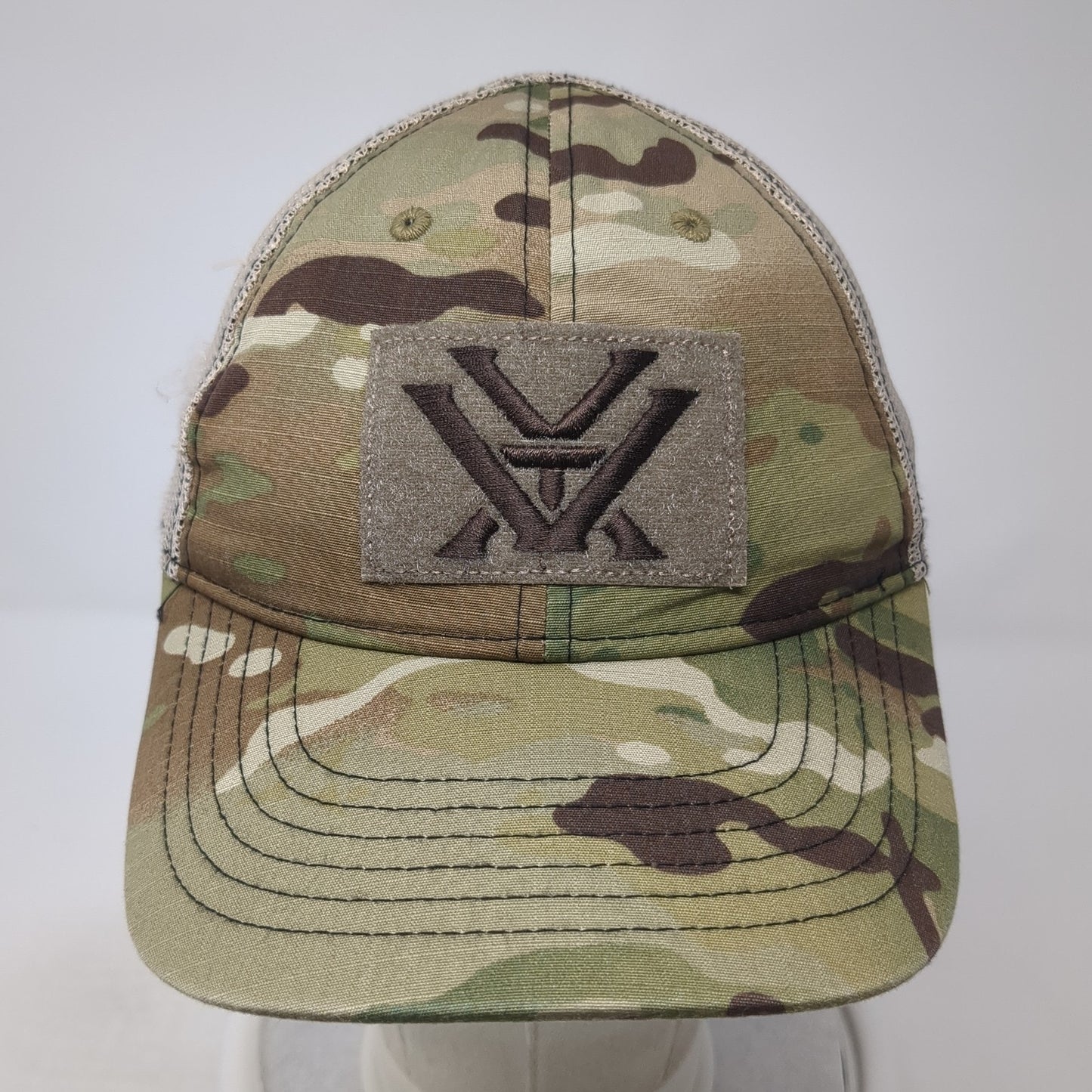 Vortex Logo Patch Strapback Mesh Back Trucker Hat Multi One Size Camo