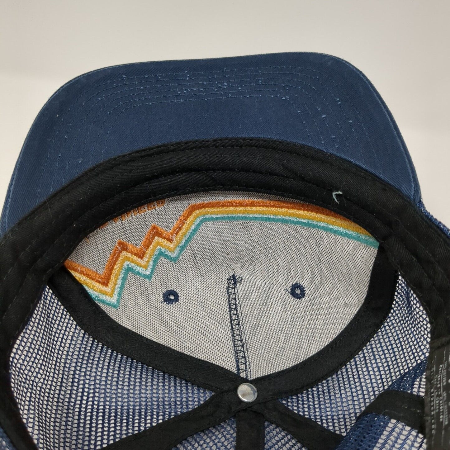 Mt. Rainier National Park Snapback Trucker Hat Blue OS Adjustable Mesh Locale