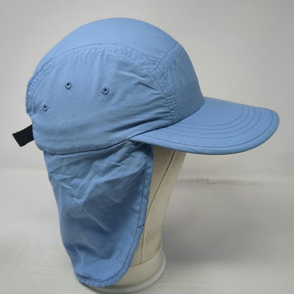 L.L.Bean 5 Panel Blue Hat M Neck Flap Sun Cape Buzz Off Insect Shield Adjustable