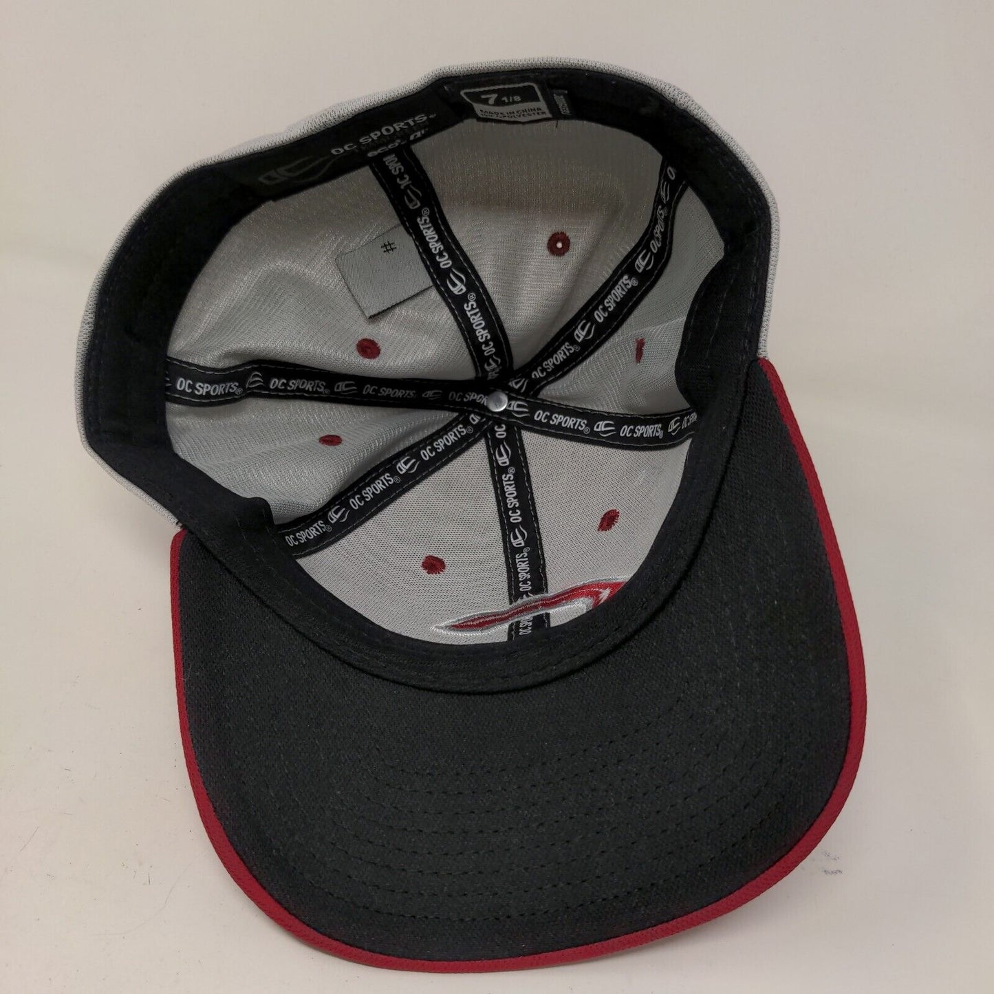 OC Sports Men's Fitted Hat Gray Size 7 1/8 Cincinnati Reds Embroidered Logo