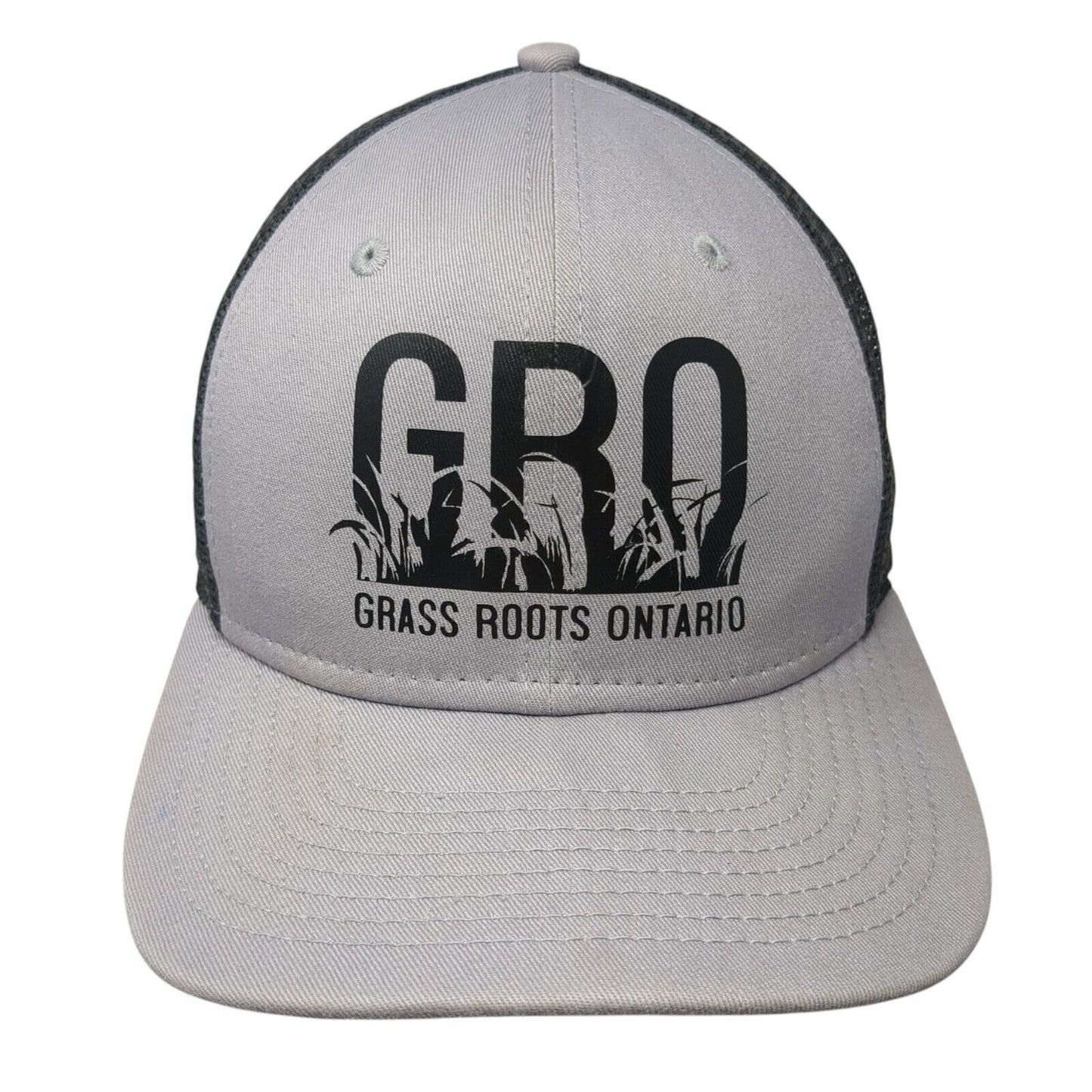 GRO Grass Roots Ontario Snapback Trucker Hat Gray One Size Mesh Back