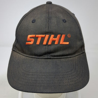 Stihl Snapback Black One Size Orange Embroidered Logo Outdoors Work Apparel Hat