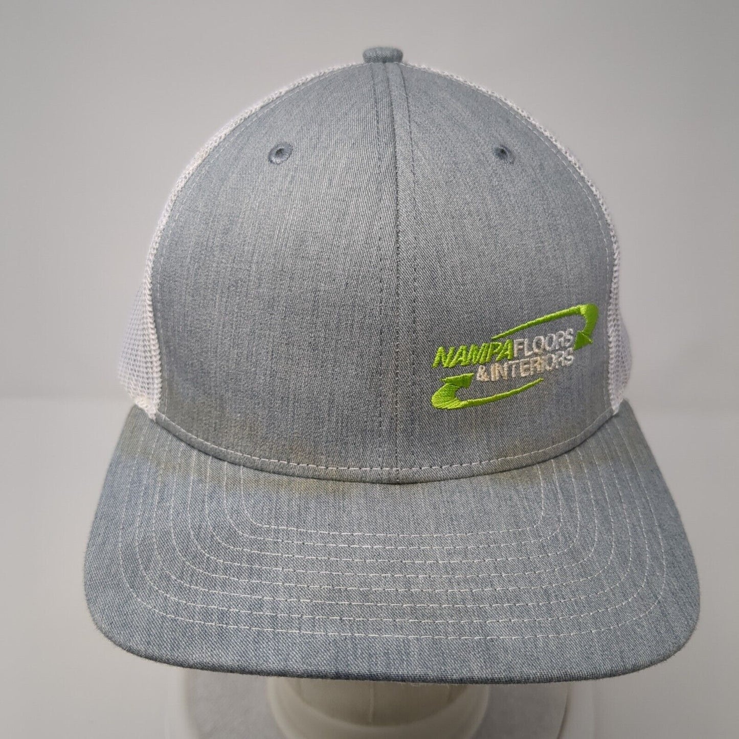 Nampa Floors & Interiors Snapback Trucker Hat Gray OS Adjustable Mesh Richardson