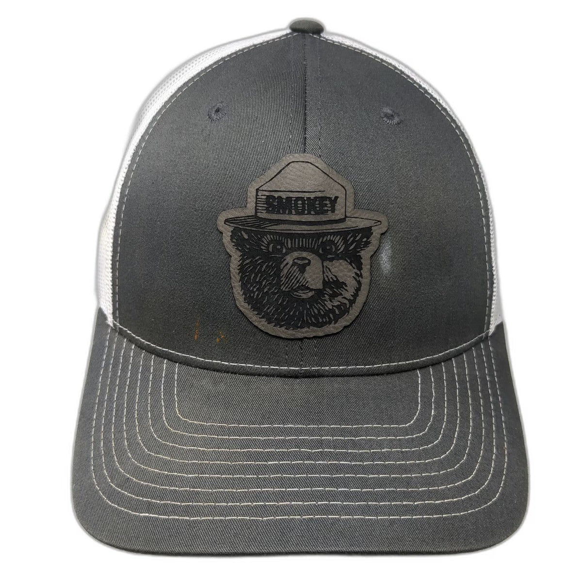 Richardson Trucker Hat Gray One Size Smokey Bear Only You Forest Fire Mesh Back