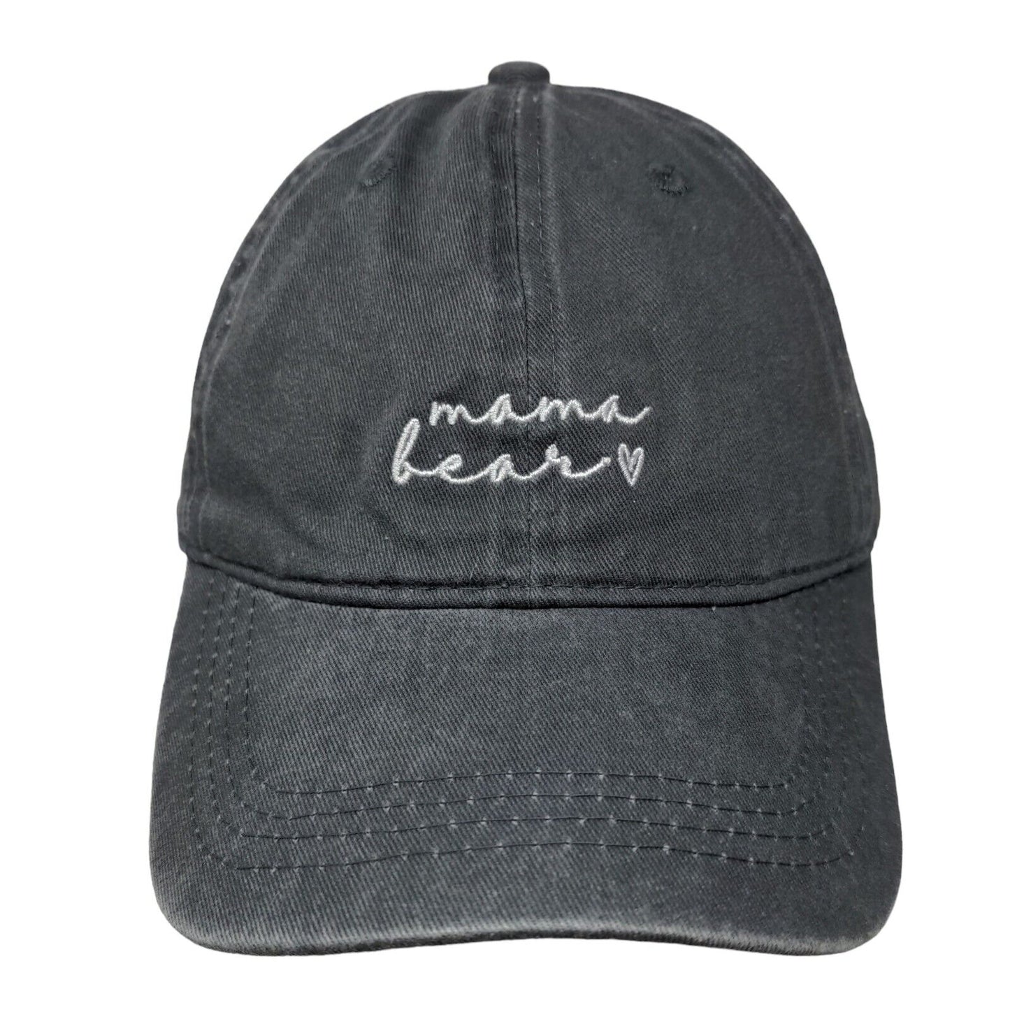Mama Bear Slideback Hat Gray One Size Adjustable Embroidered Vented Holes