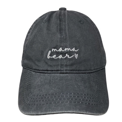 Mama Bear Slideback Hat Gray One Size Adjustable Embroidered Vented Holes