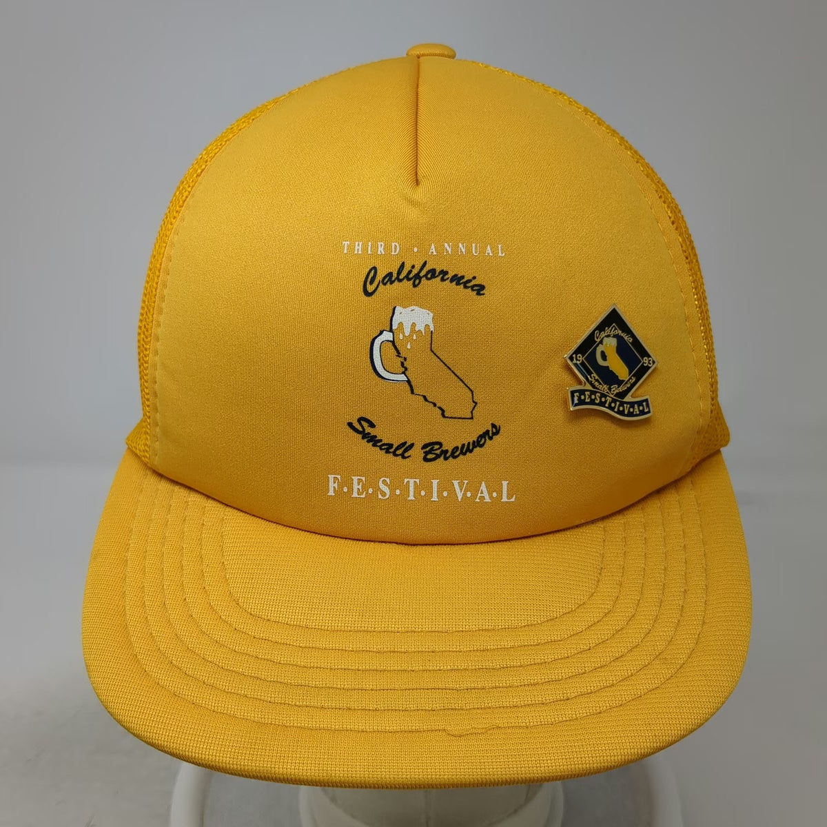 G.T. Lanning Yellow Trucker Hat California Small Brewers Festival 1993 One Size