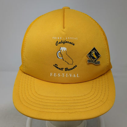 G.T. Lanning Yellow Trucker Hat California Small Brewers Festival 1993 One Size
