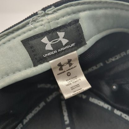 Under Armour Baseball Cap Black Size M Logo Curved Brim Stretch Fit HeatGear Hat