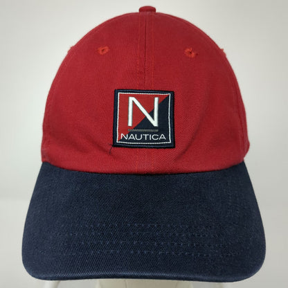 Nautica Baseball Cap Red Blue One Size Embroidered Slideback Cotton Patch Hat
