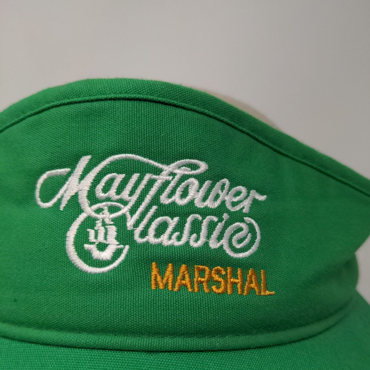 Mayflower Classic Men's Slideback Sun Visor Hat Cap Green Embroidered Logo